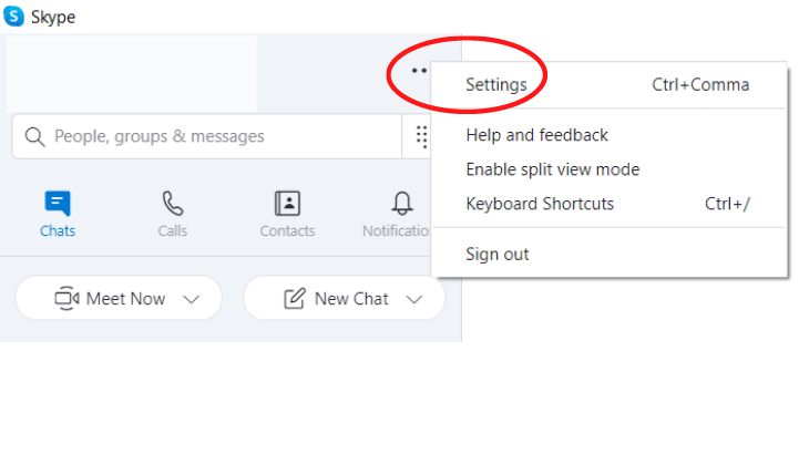 access-skype-settings