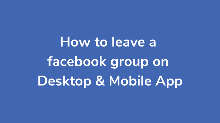 How to leave a facebook group