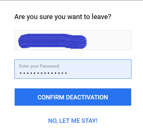 Confirm deactivate your flipkart account