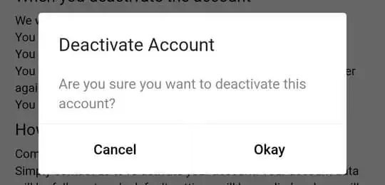 Flipkart account confirm deactivation