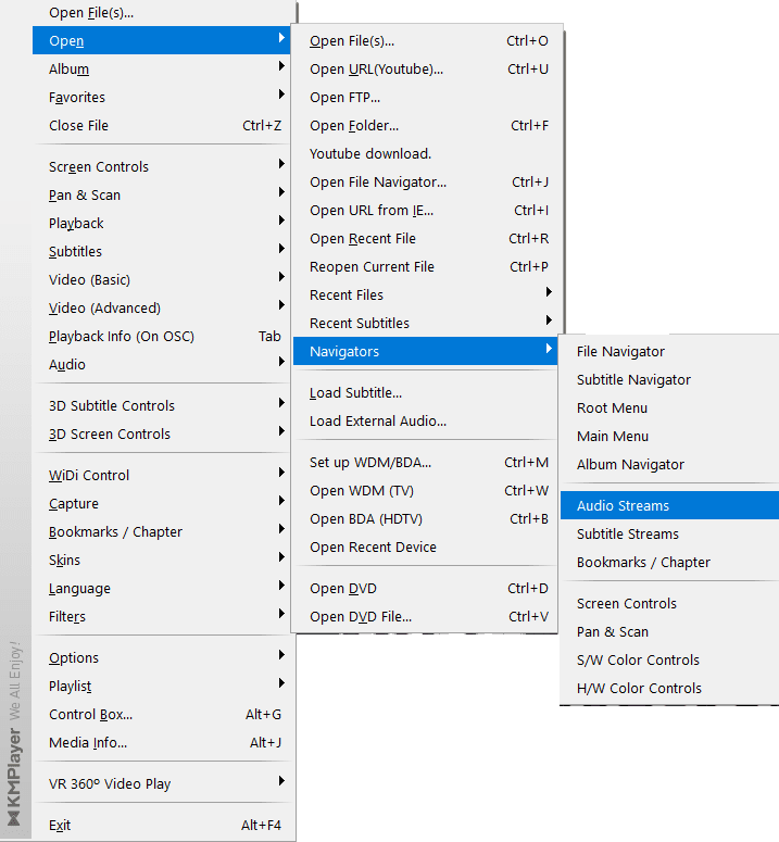 open-audio-streams-kmplayer