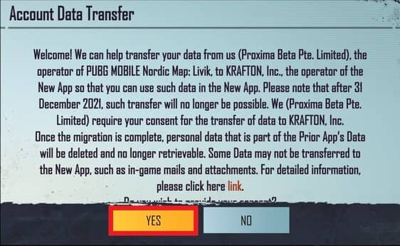 Account-data-transfer