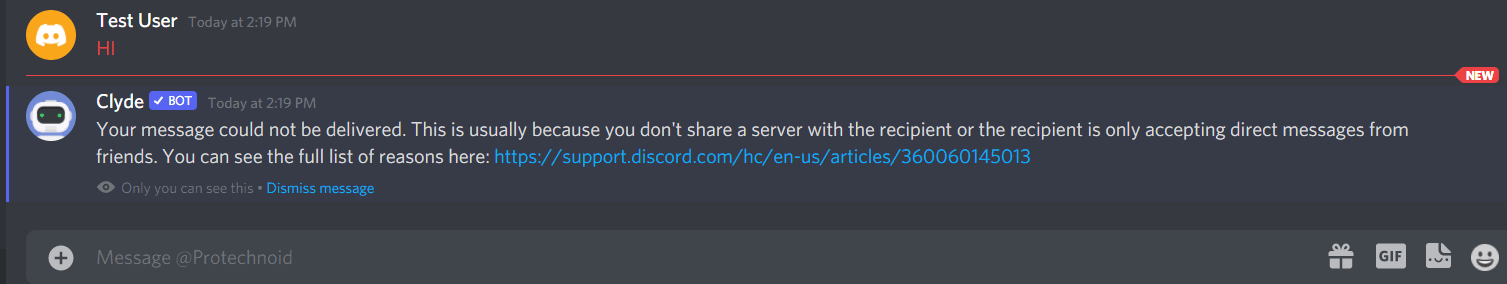 Discord clyde bot message