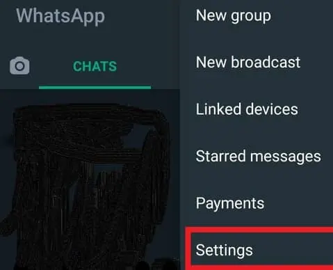 Select WhatsApp Settings