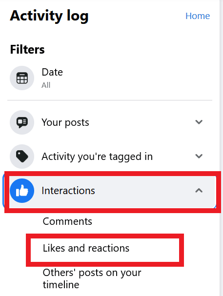 Find posts you liked on Facebook