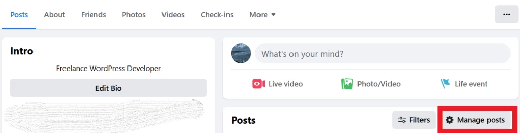 Manage Check in posts on Facebook