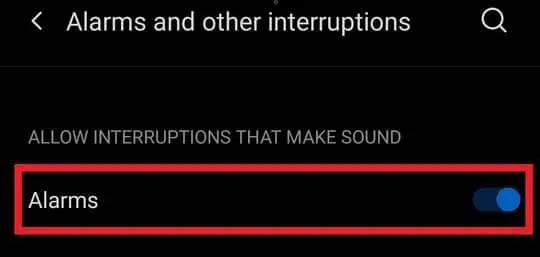 Turn off alarm sound in Do Not Disturb