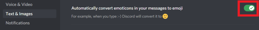 Turn off auto emoji on Discord