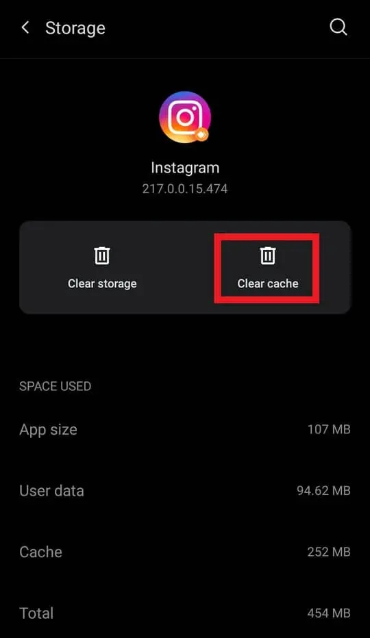 Clear Instagram Cache Android