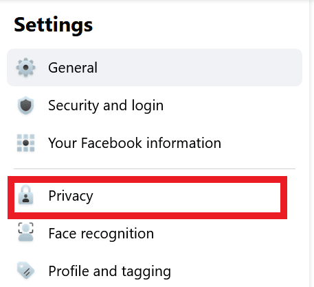 Select Privacy Settings on Facebook