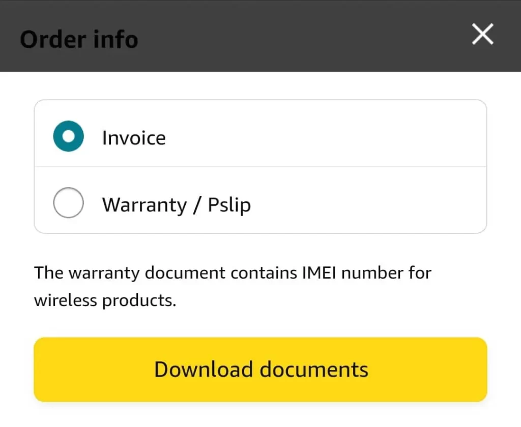 Download Invoice Documents from Amazon