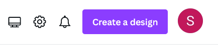 Canva create design button