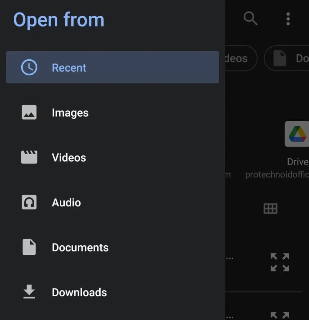 Select Images Folder in WhatsApp docs