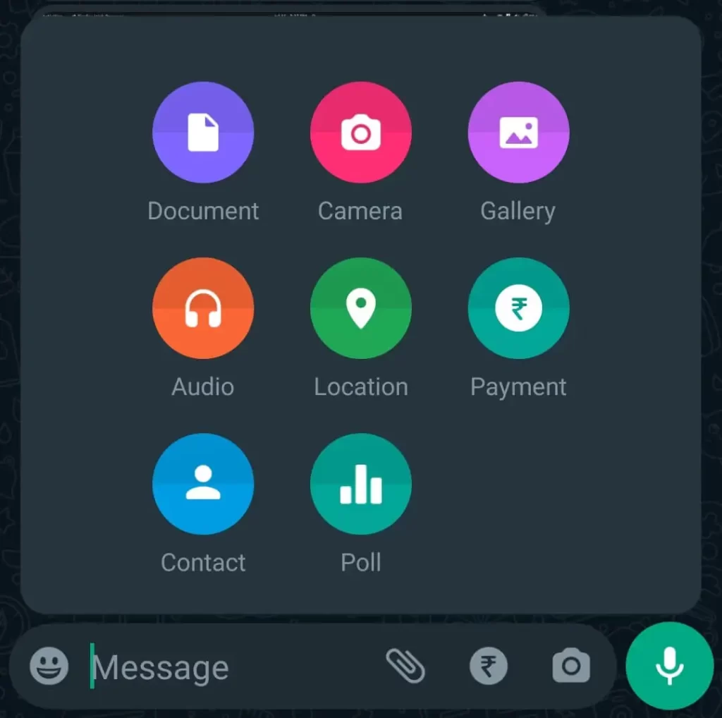 Tap on Attachment icon and select Gallery on WhatsApp