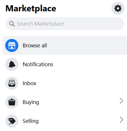 Buying section in facebook marketplace